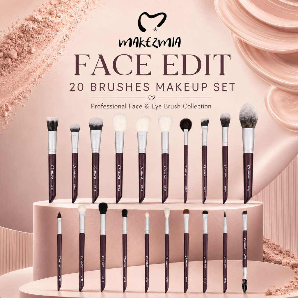 MAKEZMIA Face Edit 20 Brushes Makeup Set