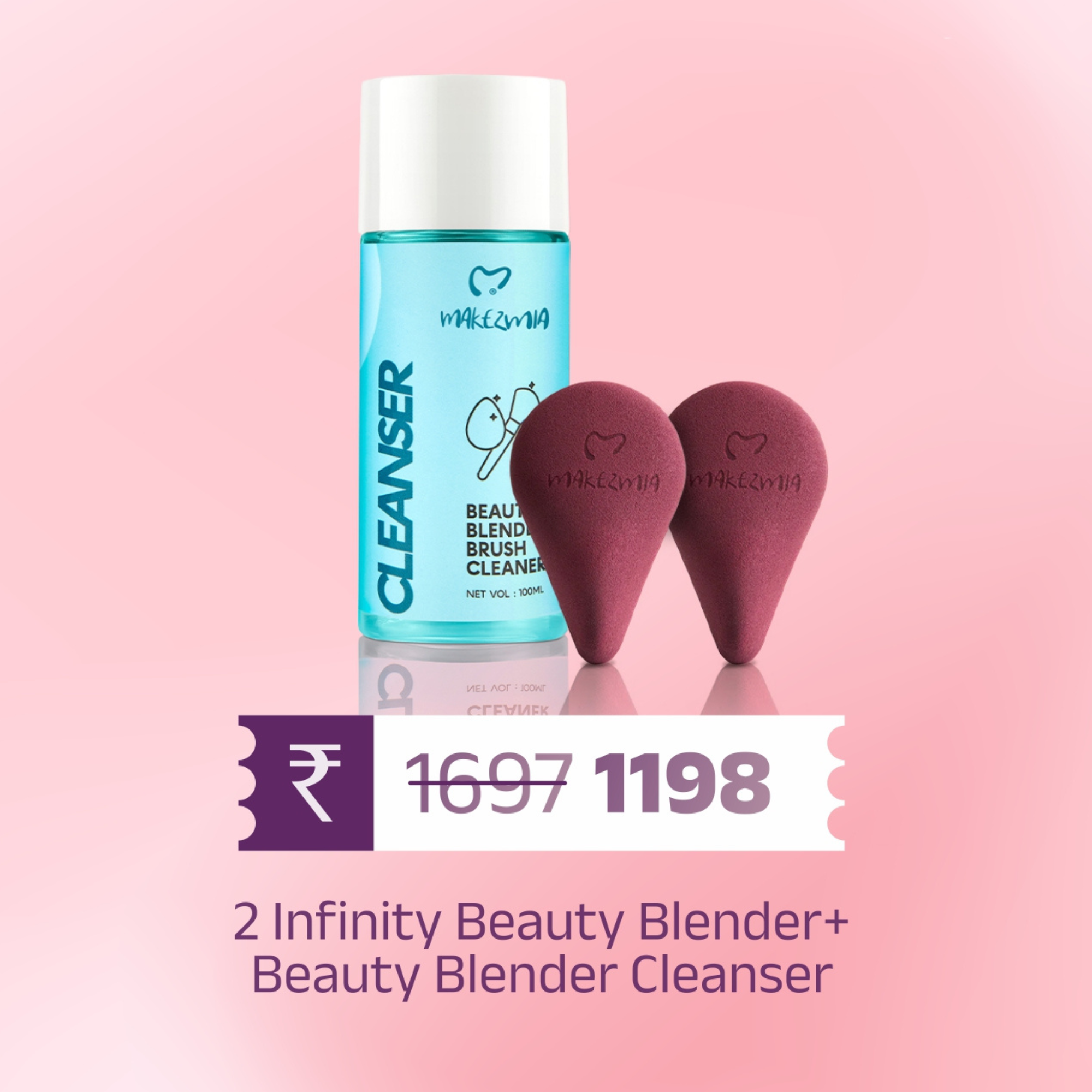 2 x Infinity Beauty Blender + Beauty Blender Cleanser FREE