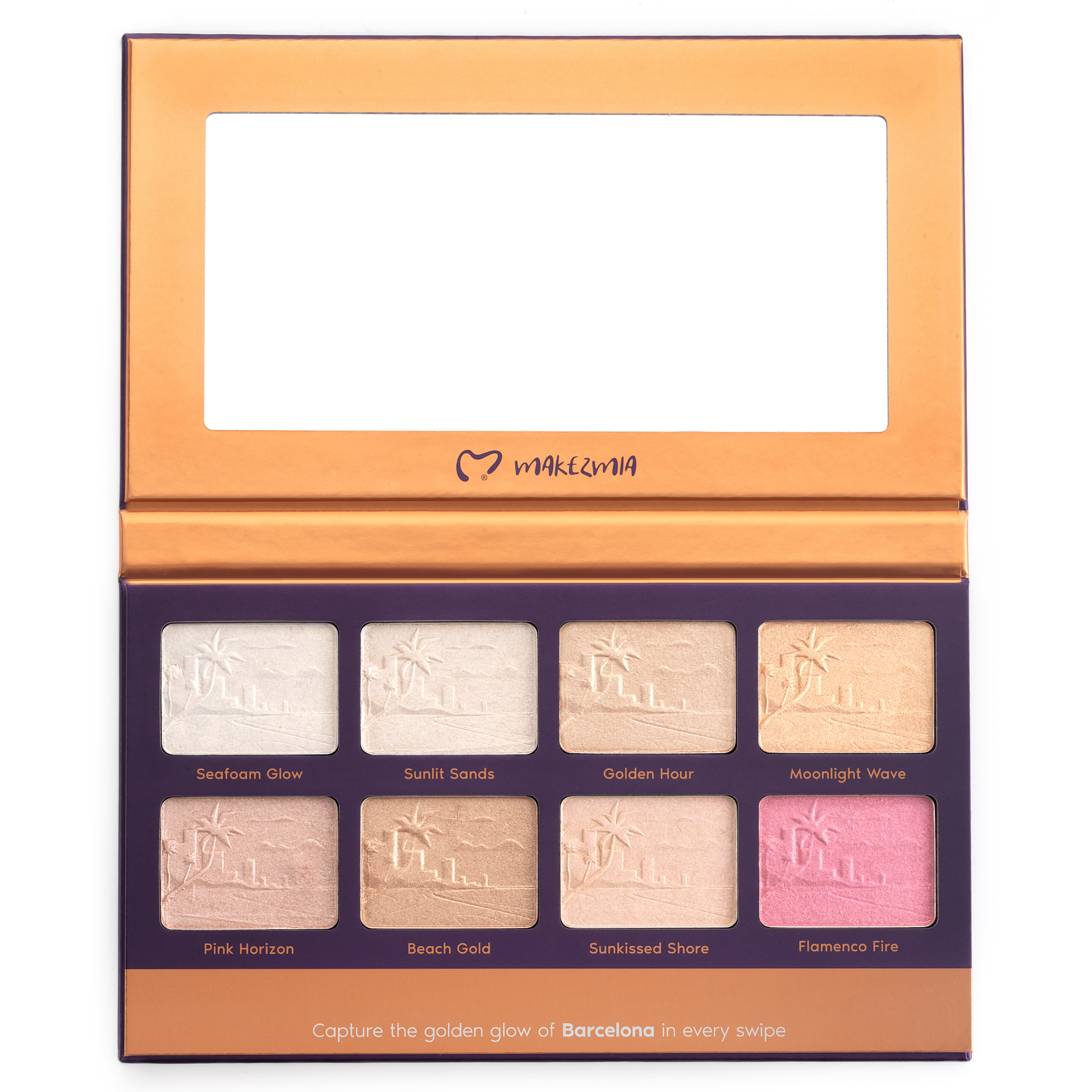 Makezmia WHEN IN BARCELONA - 8 Color Highlighter Palette