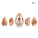 Makezmia Face Edit Makeup Sponge Collection - four marbled sponges with protective case