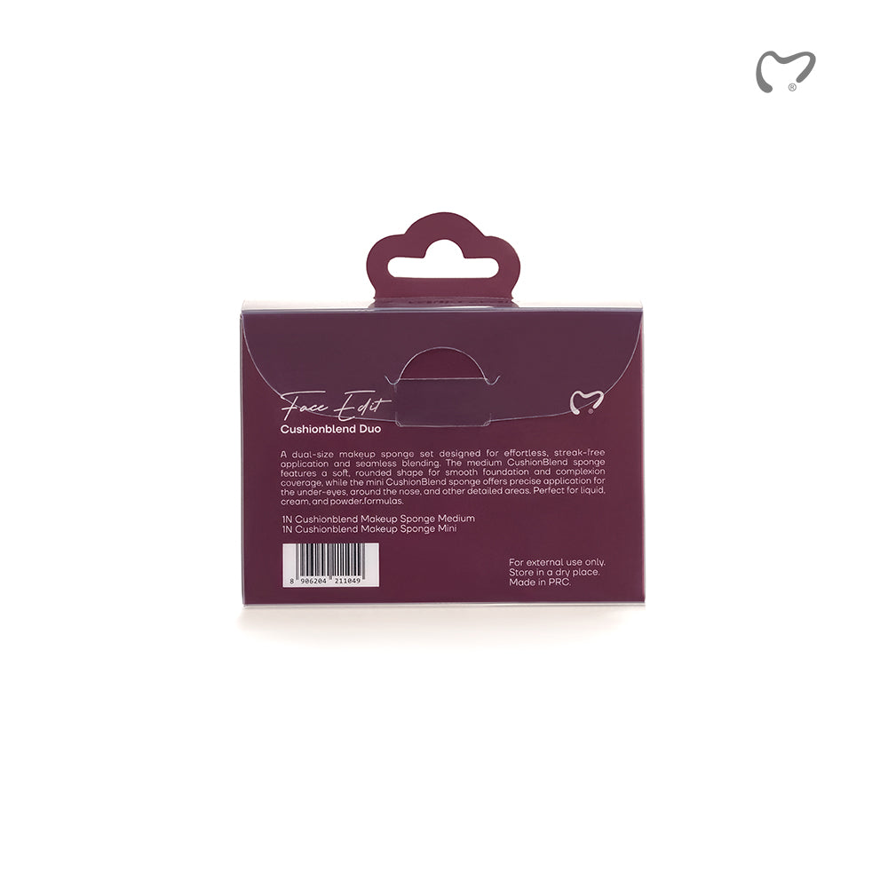 Makezmia Cushionblend Duo pack contents and care instructions