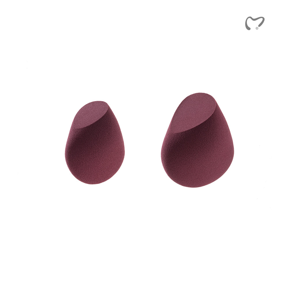 Cushionblend Duo medium and mini makeup sponges showing angled flat blending surfaces