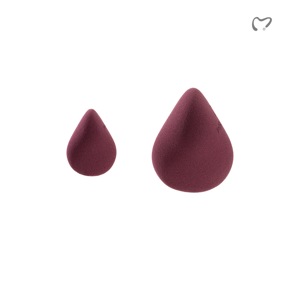 Infinity medium and mini sponges showing rounded bases and pointed tips
